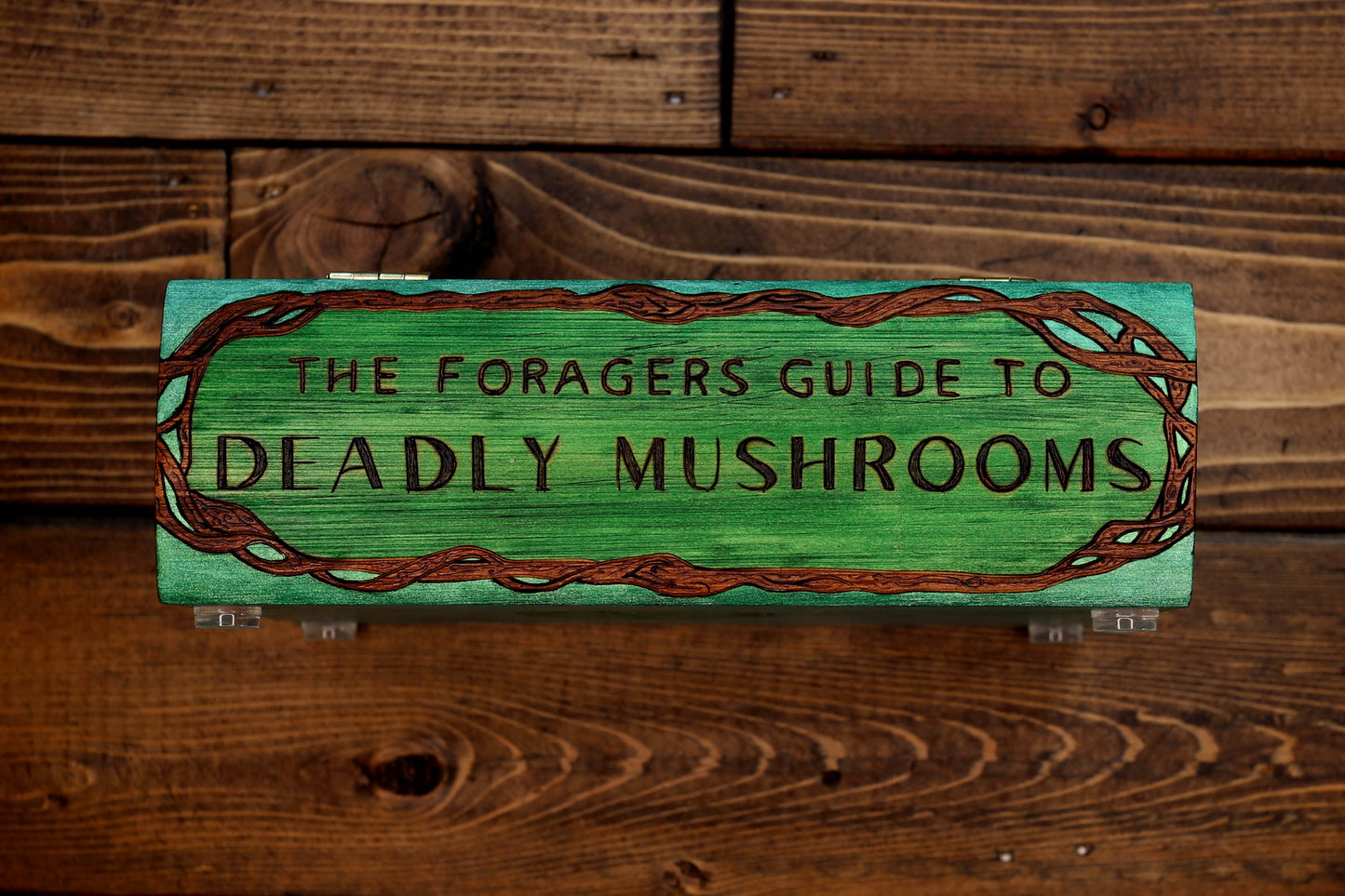 The Foragers Guide To Deadly Mushrooms - Wooden Book Dice Box