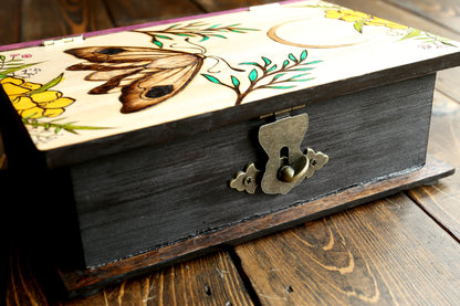 Witches Spellbook - Wooden Book Dice Box