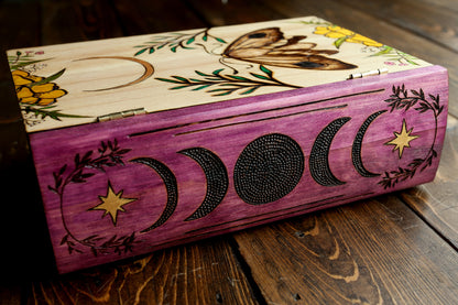 Witches Spellbook - Wooden Book Dice Box