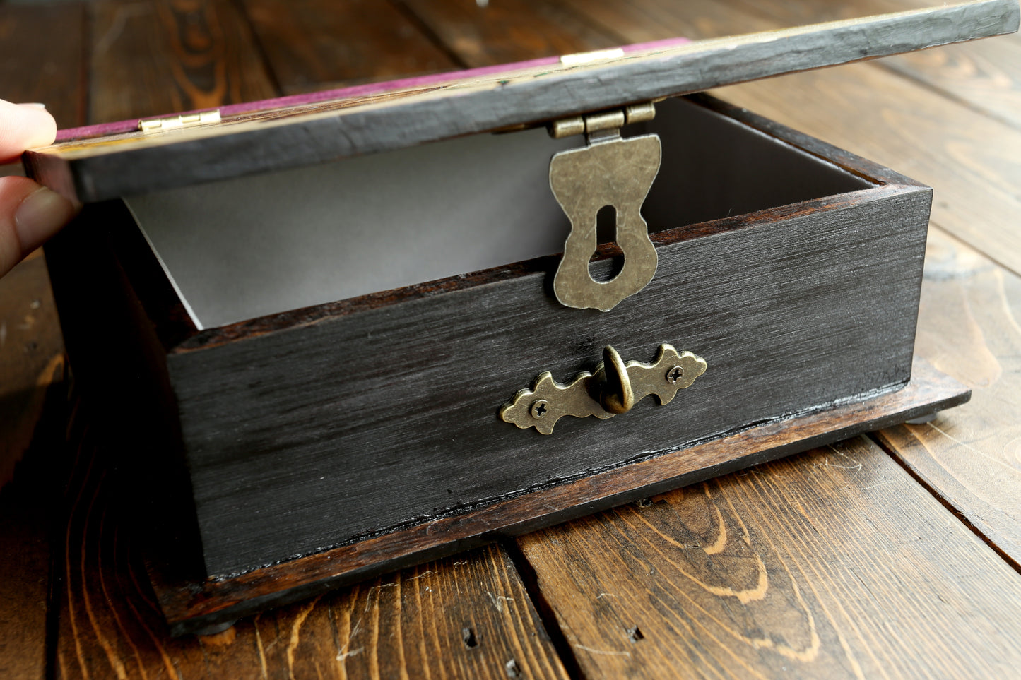 Witches Spellbook - Wooden Book Dice Box