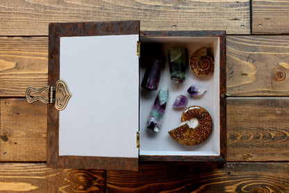 Witches Spellbook - Wooden Book Dice Box